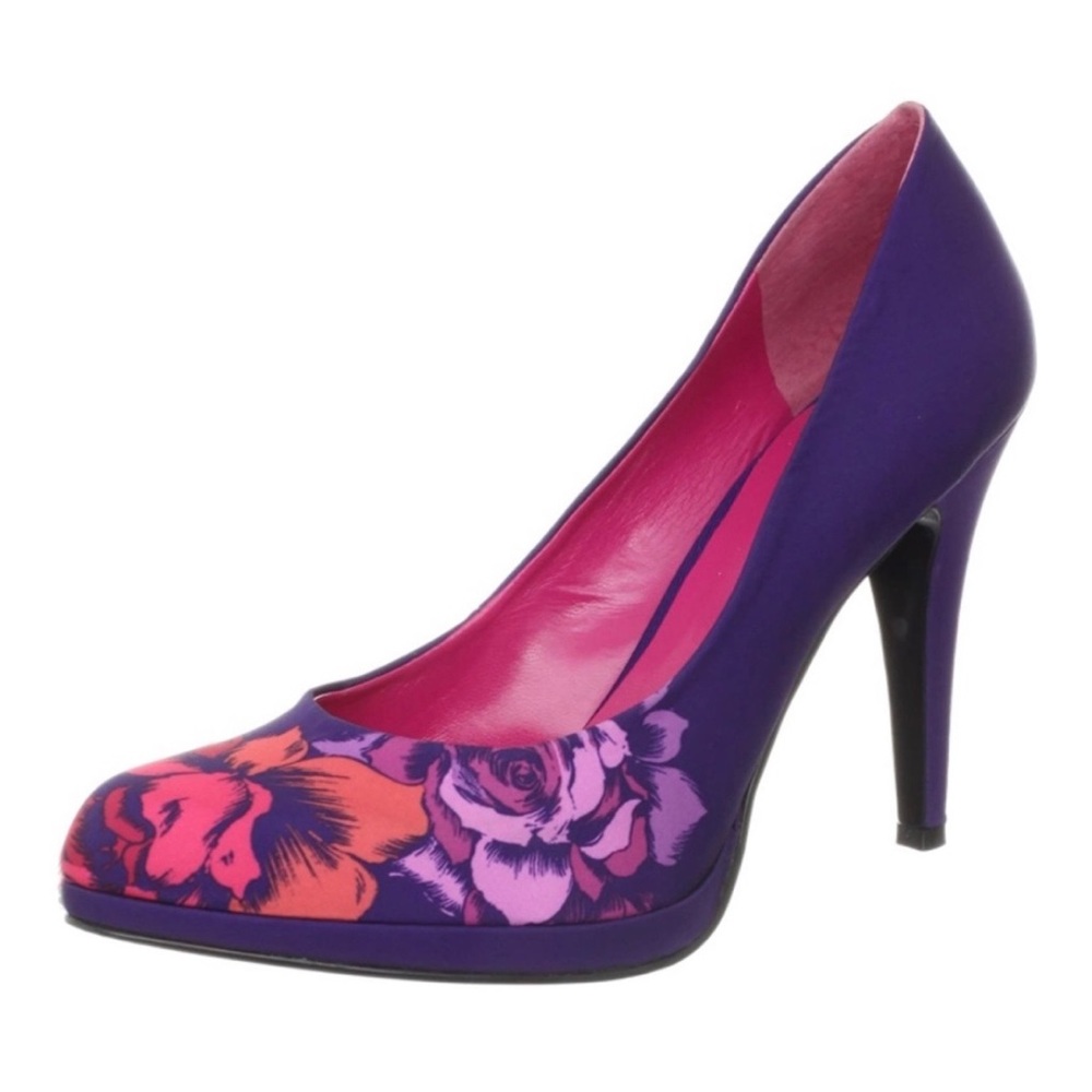 Nine West Rocha Purple Bright Floral Stiletto High Heeled Shoe